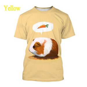 Exclusive 3D T-shirt Men's Casual T-shirt Women Cute T-shirt Comfortable Couples Round 3D Printed Animal Guinea Pig Cute Printed T-shirt Summer
