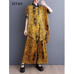 XITAO New Women Two Pieces Set Print Pants Sets WLD11383