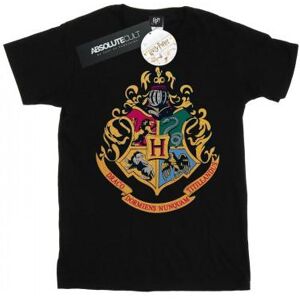 Harry Potter Womens/Ladies Hogwarts Crest Gold Ink Cotton Boyfriend T-Shirt