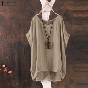 ZANZEA Summer T-shirt Casual O-neck Short Sleeve See Through Tops