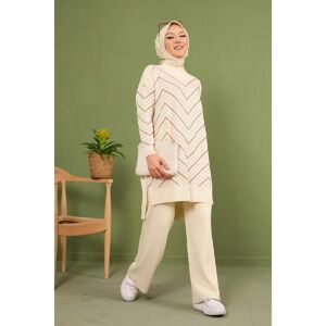 Palmiye Clothing & Footwear & Accessories Glitter Knitwear Tunic Trousers Set - Stone