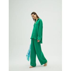 Juste Green Satin Trousers