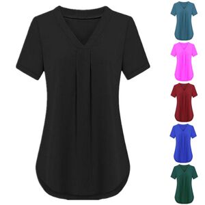 a3Electronic Women T Shirt V-Neck Plus Size Short Sleeves Blouse Chiffon Summer Shirt Loose Casual Tops