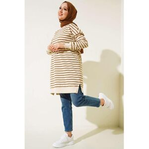 Palmiye Clothing & Footwear & Accessories Women's Seasonal Thin Horizontal Striped Style Hijab Tunic