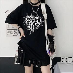 limindong Y2k Fashion Goth Vintage Print T-shirt Women Harajuku Streetwear Dark Gothic Emo Alt Short Sleeve O-neck Loose Black Tee Tops