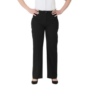 Fierte Women's Large Size Pants Nvr1156 Fabric Normal Waist Straight Leg Ankle Length Zipper Closure Detail Pocket Black Brown Beige