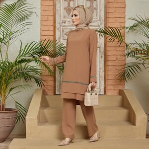 VAVINOR Women Suit Tunic Pants Combination New Season Stone Stripe Detailed Islamic Muslim Hijab Clothing High Quality Made in Turkey