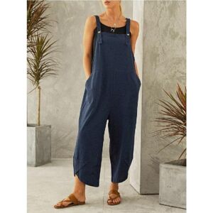 Femme Fashion Women's Solid Color Casual Nine-minute Overalls