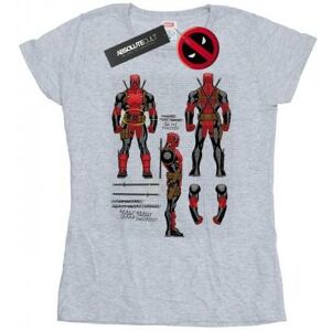 Marvel Womens/Ladies Deadpool Action Figure Plans Cotton T-Shirt