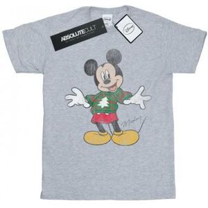 Disney Womens/Ladies Mickey Mouse Christmas Jumper Cotton Boyfriend T-Shirt