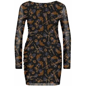 Nightmare Before Christmas Womens/Ladies Pumpkin King Mesh All-Over Print Bodycon Dress