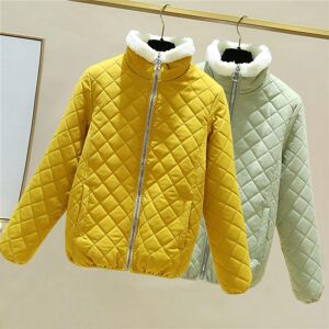 21top New Fashion Autumn Cashmere Women's Jacket Winter  Stand Collar Thick Student Parkas Pink Green Yellow Warm Coat