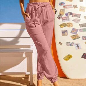 Timeless fashion clothes Casual Cotton Linen Solid Mid-waist Harem Pants For Women Summer Streetwear Loose Long Pants Fashion Trousers Pantalon 26039