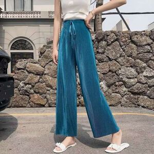 Chic Bag 2022 Summer Women's Wide Leg Leisure Elastic High Waist Pants New Loose Pants Wrinkled Pants Women