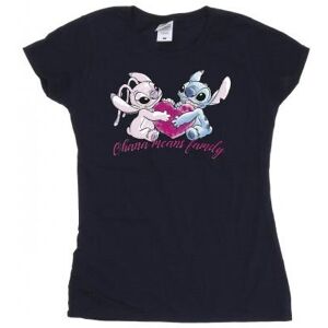 Disney Womens/Ladies Lilo And Stitch Ohana Heart With Angel Cotton T-Shirt