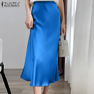 ZANZEA Solid Color Summer Casual Zipper Long Skirts