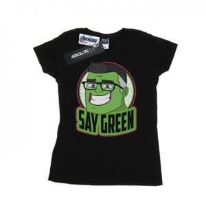 Marvel Womens/Ladies Avengers Endgame Hulk Say Green Cotton T-Shirt