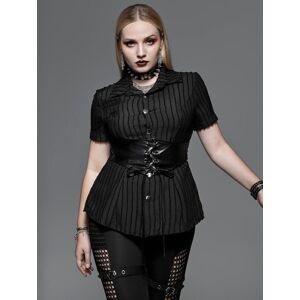 Rosegal outlets Rosegal Gothic Jacquard PU Leather Lace-up Corset Shirt