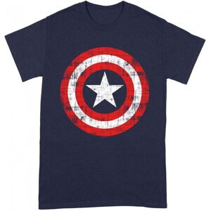 Captain America Unisex Adult Scratched Shield T-Shirt