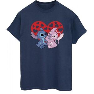 Disney Womens/Ladies Lilo & Stitch Hearts Cotton Boyfriend T-Shirt