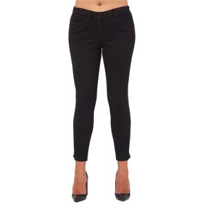 Fierte Women's Large Size Trousers Lm52040 Canvas Normal Waist Slim Leg 4 Pockets Stripe Detail Cotton Khaki Tan Black
