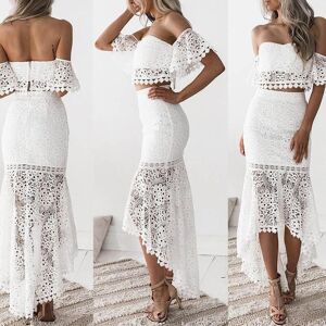 BEE 6 Ladies' Summer Lace Slim Strapless Backless Irregular Pencil Skirt