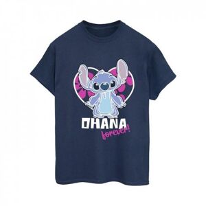 Disney Womens/Ladies Lilo And Stitch Ohana Forever Heart Cotton Boyfriend T-Shirt