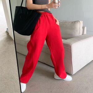 Musk Loose Wide Leg Pants 2022 Autumn Women's Red Sweatpants High Waist Loose Pants Women's Fashion Street Straight Pants