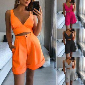 Exquisite woman 1 Set Tube Top Shorts V Neck Bandage Summer Temperament High Waist Outfit for Office Beach Vacation Party