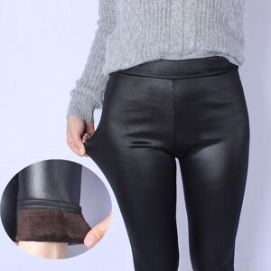 Finger XL-6XL Skinny Faux Leather Pants Warm Pants Plus Velvet Thickening Women Winter Leggings Large Size