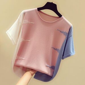 H-HengYan Summer Women Blouse Short Sleeve Knitted Blouse Shirt Women Tops J171