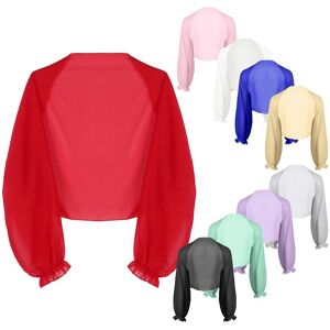 iEFiEL 2 Women's Chiffon Long Sleeve Shawl Open Front Bolero Shrugs Jacket Cardigan