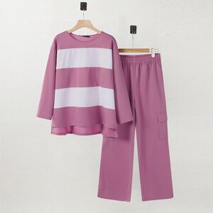 ZANZEA Women Stripe Blouse and Pants Casual Two Piece Sets