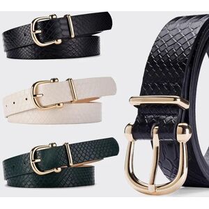 Ably-Bag Fashionable Snake Scale Pattern Belts for Woman 105cm Soft PU Belts Woman Coat Skirt Accessories