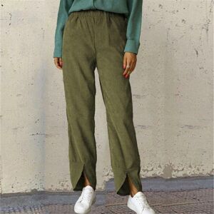 surwenyue Fashoin Casual Straight Wide Leg Pants Women Fashion Corduroy Baggy Pants Woman Solid Vintage High Waist Trousers Pantalon 24077