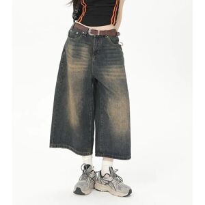 YUMI wardrobe Vintage Loose Jorts Jeans Y2k Streetwear Oversize Shorts Denim Pants Korean Fashion Baggy Grunge Trouser Summer Neutral