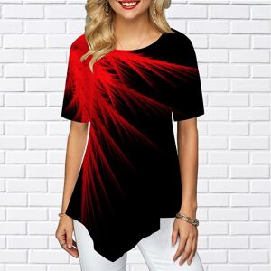 JEENOO Women Plus Size Ladies Tee Shirts Branches Print Loose Casual Tops Female Irregular Summer Clothes