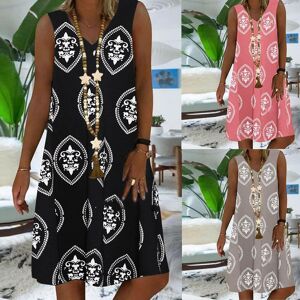 WhyMe Women Vintage Casual Summer Floral Print V-Neck Short Sleeve Dress Mini Dress