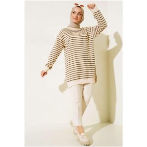 Palmiye Clothing & Footwear & Accessories Two-thread Hijab Tunic Striped Sweatshirt