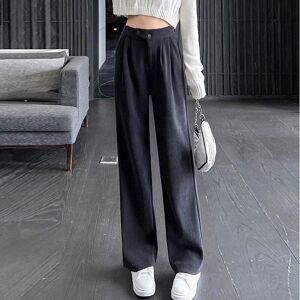 surwenyue 2022 Autumn High Waist Wide-leg Pants Fashion Women Casual Loose Suit Trousers Joggers Streetwear Pantalon Female  23627