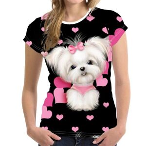 xr 01 Fashion Lovely Dog T-Shirt 3D Print Unisex Summer Tops Tees Women Ladies Girls Animal Clothing Round Neck Short Sleeve XS-6XL