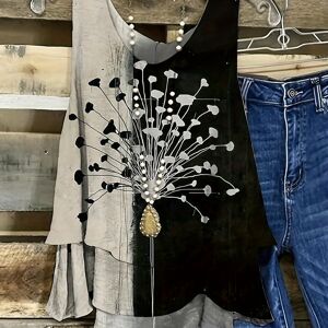 Temu Dandelion Print Tank Top, Casual Sleeveless Tank Top For Summer, Women's Clothing Mixed Color XXL(14)