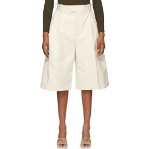 Bottega Veneta Off-White Twill Wide-Leg Shorts  - 9028 Sea Salt - Size: IT 36 - female