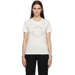 Moncler Off-White Crystal-Cut Logo T-Shirt  - 033 White - Size: Extra Small - female