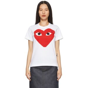 COMME des GARÇONS PLAY White Large Double Heart T-Shirt  - White - Size: Small - female