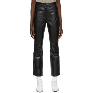 Stand Studio Black Leather Avery Cropped Trousers  - 89900 Black - Size: FR 34 - female