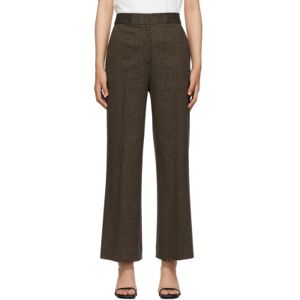 Victoria Victoria Beckham Brown Cropped Flared Trousers  - Toffee Brown - Size: UK 4 - female