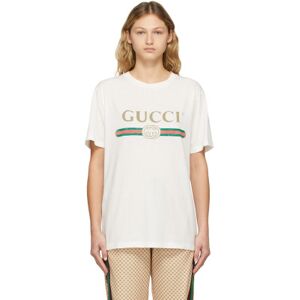 Gucci White Oversized Logo T-Shirt  - 9234 NATURAL WHITE P - Size: Extra Small - female