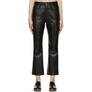 Citizens of Humanity Black Isola Leather Pants  - Black - Size: WAIST US 34 - female