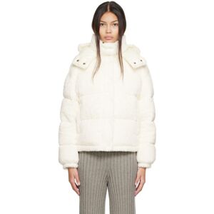 Moncler White Daos Faux-Fur Down Jacket  - 032 White - Size: 5 - female